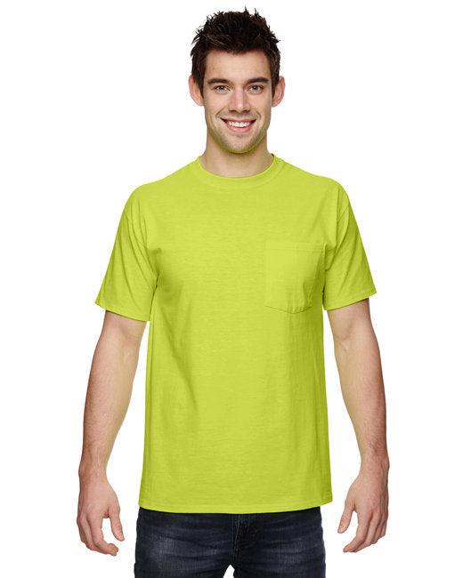 Fruit of the Loom Adult HD Cotton  Pocket T-Shirt 3931P (Pack of 6)