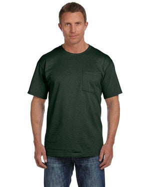 Fruit of the Loom Adult HD Cotton  Pocket T-Shirt 3931P (Pack of 6)